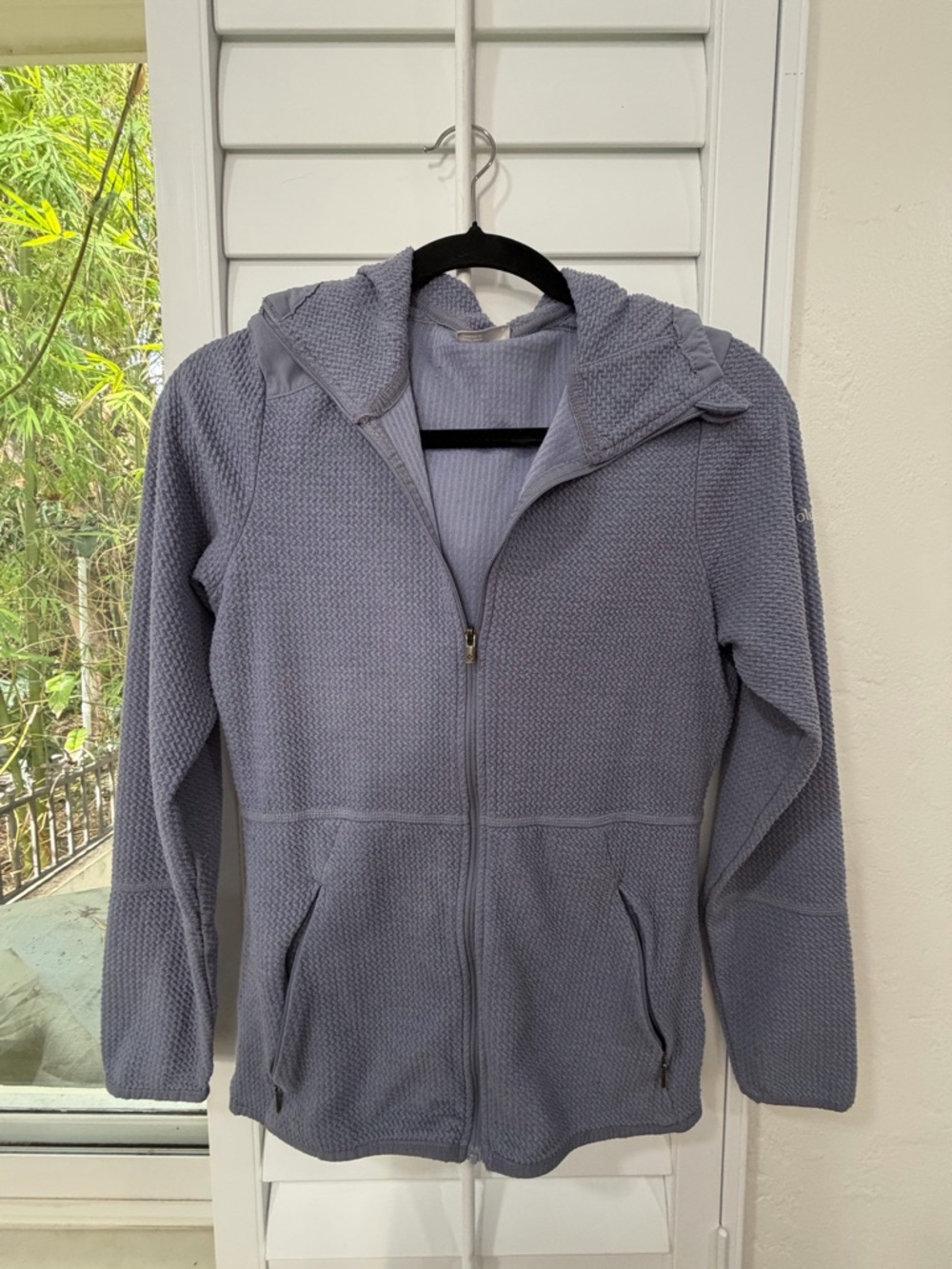 Columbia Lavender Hooded Knit Zip Jacket